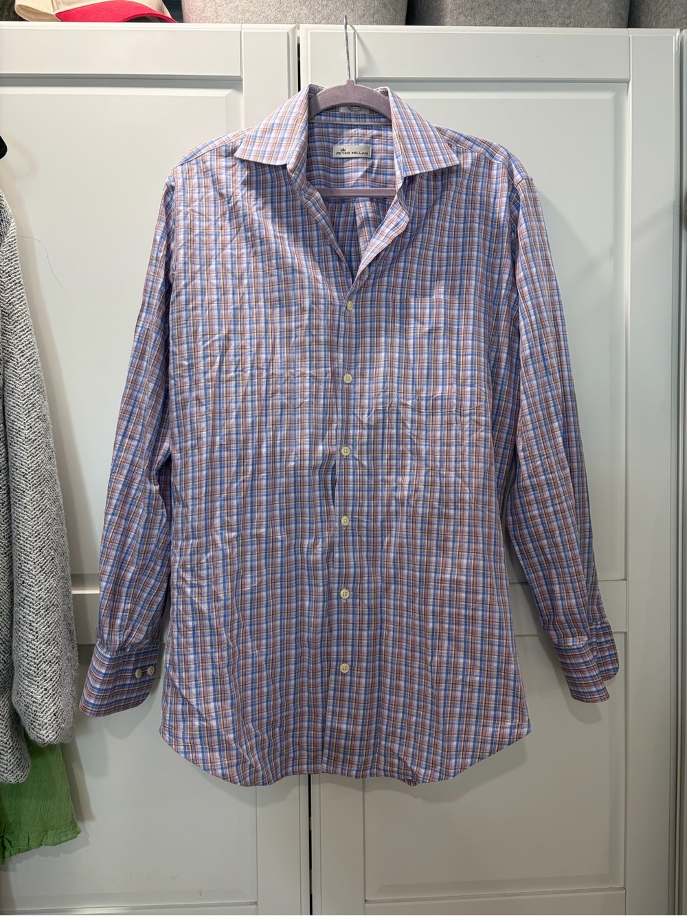 Peter Millar Men's Plaid Button-Down Shirt - Blue and Purple - Picture 5 of 8
